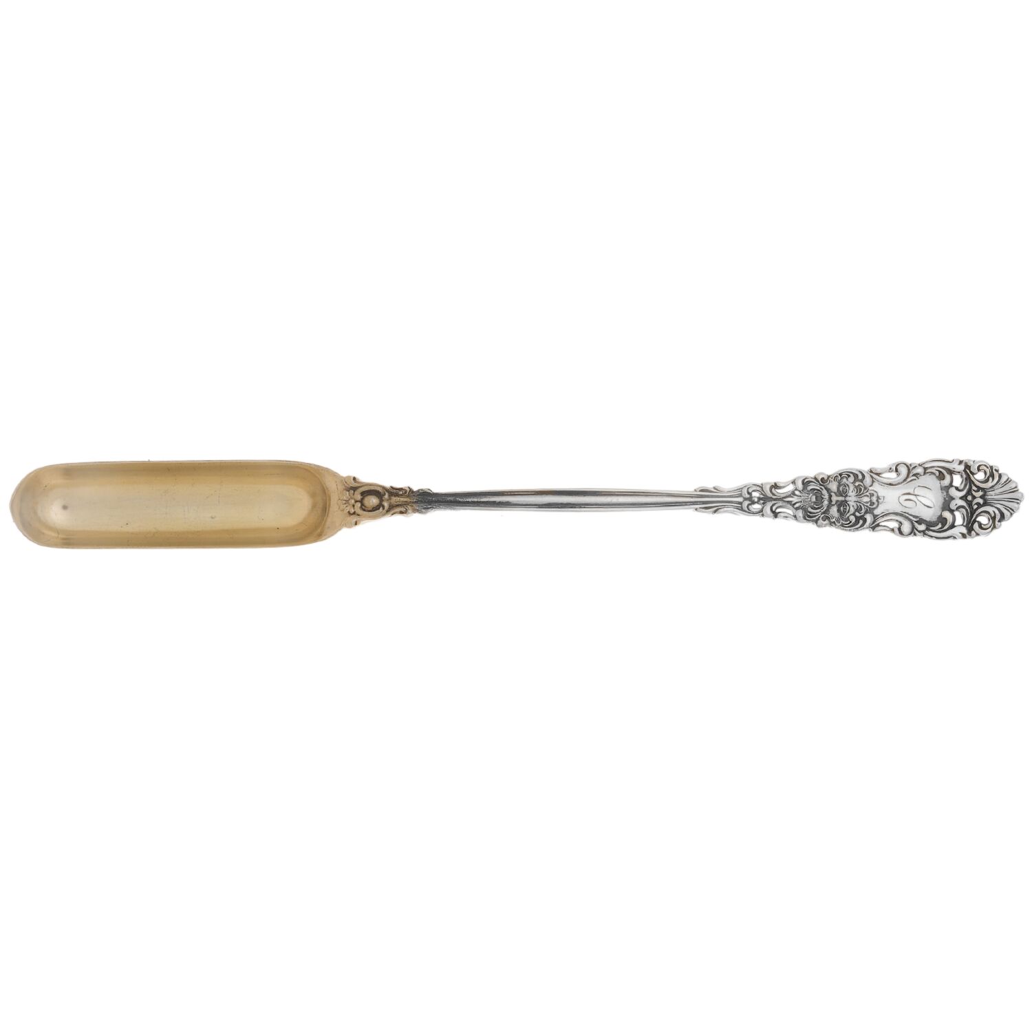 Renaissance (Sterling, 1894, Monograms) Marrow/Bone Scoop, Solid Piece by Dominick & Haff-1