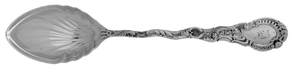 Louis XV (Sterling, 1891, Monograms) Ice Cream Spoon Individual by Durgin-1