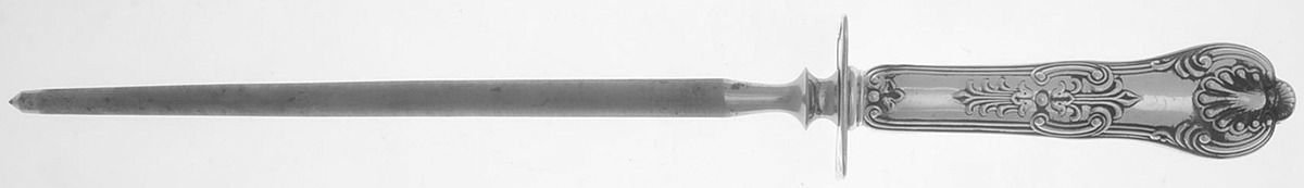 King (Sterling, 1880) Large Knife Sharpener-Steel Rod w/Sterling Guard by Dominick & Haff-1