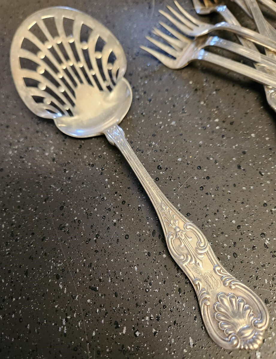 King (Sterling, 1880) Solid Pierced Egg Server by Dominick & Haff-1