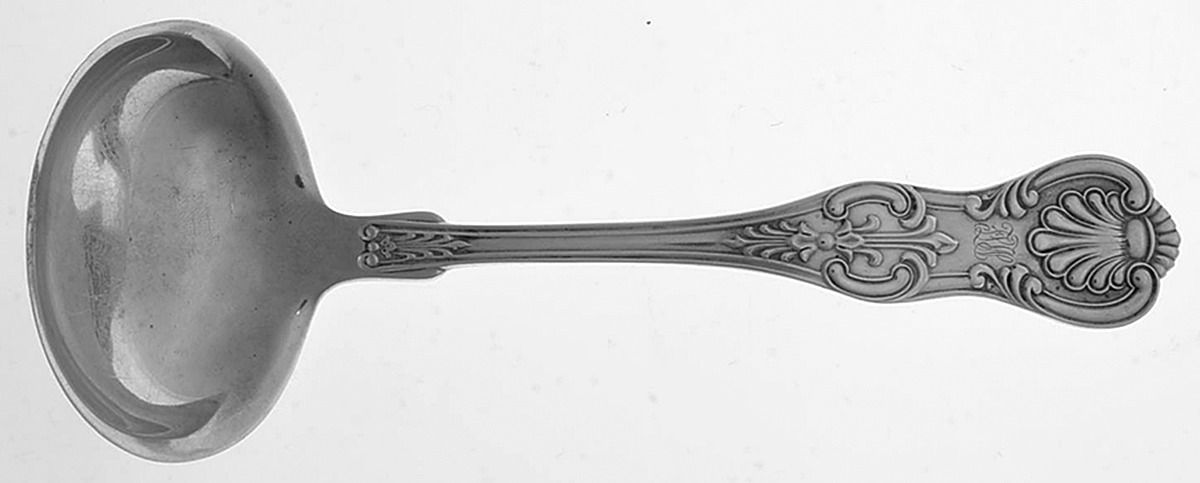 King (Sterling, 1880) Large Cream Ladle, Solid Piece by Dominick & Haff-1