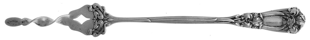 Iris (Sterling, 1900, Monograms) One Tine Butter Pick by Durgin-1