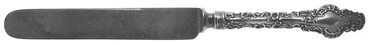 Watteau (Sterling, 1891, Monograms) Old French Hollow Knife with Bolster by Durgin-1