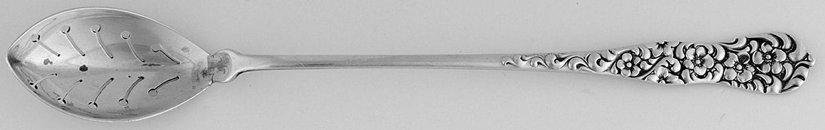 Rococo (Sterling, 1888) Pierced Bowl Short Handle Olive Spoon by Dominick & Haff-1
