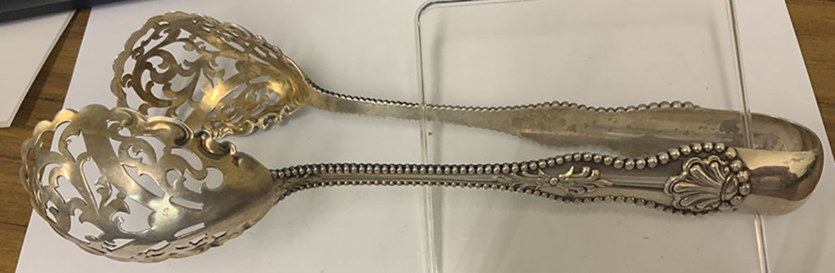 Charles II (Sterling, 1894) Large Ice Serving Tongs by Dominick & Haff-1