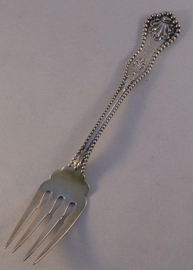 Charles II (Sterling, 1894) Large Individual Solid Fish/Salad Fork by Dominick & Haff-1