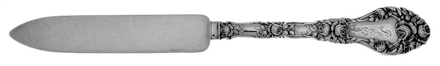 Marechal Niel (Sterling, 1896, Monograms) Individual Solid Fruit Knife by Durgin-1