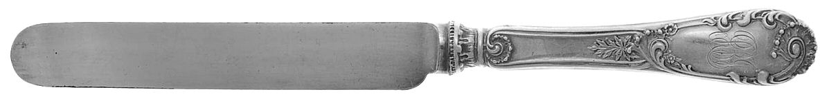 Louis XIV-Old Style (Sterling, 1888, Monograms) Blunt Hollow Knife by Dominick & Haff-1