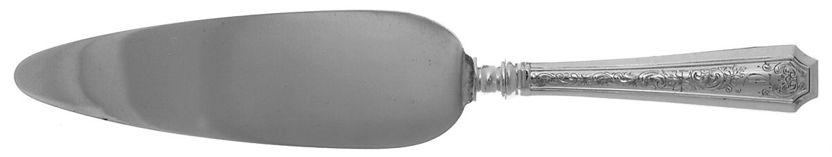 Fairfax No. 4-B-Engv (Sterling, 1910, Monograms) Pie Server with Silverplate Blade by Durgin-1