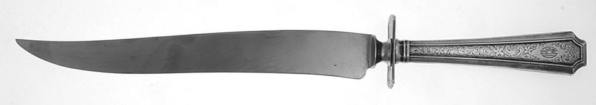 Fairfax No. 4-B-Engv (Sterling, 1910) Large Carving/Roast Knife StnlBl w/Sterling Guard by Durgin-1