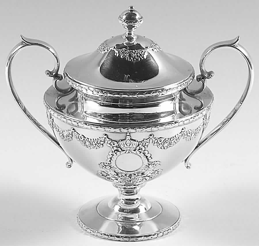 Empire (Sterling, 1895, Hollowware) Sugar Bowl & Lid by Durgin-1