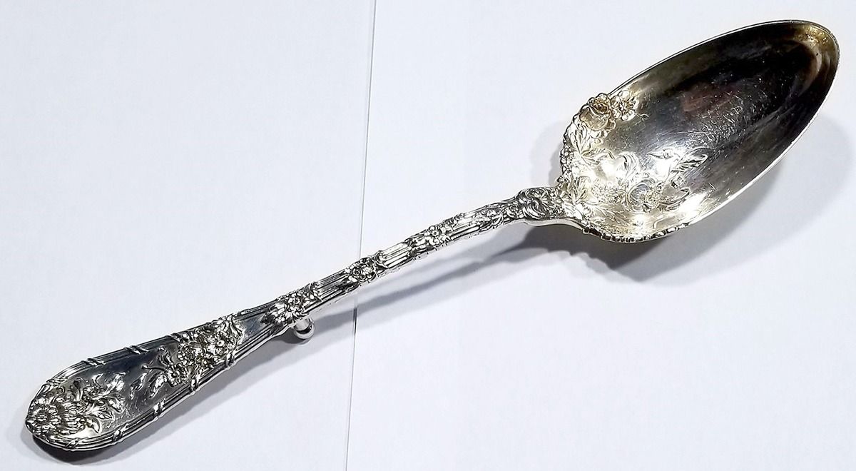 Dauphin (Sterling, 1897, No Monograms) Gravy/Dressing Spoon with Button by Durgin-1