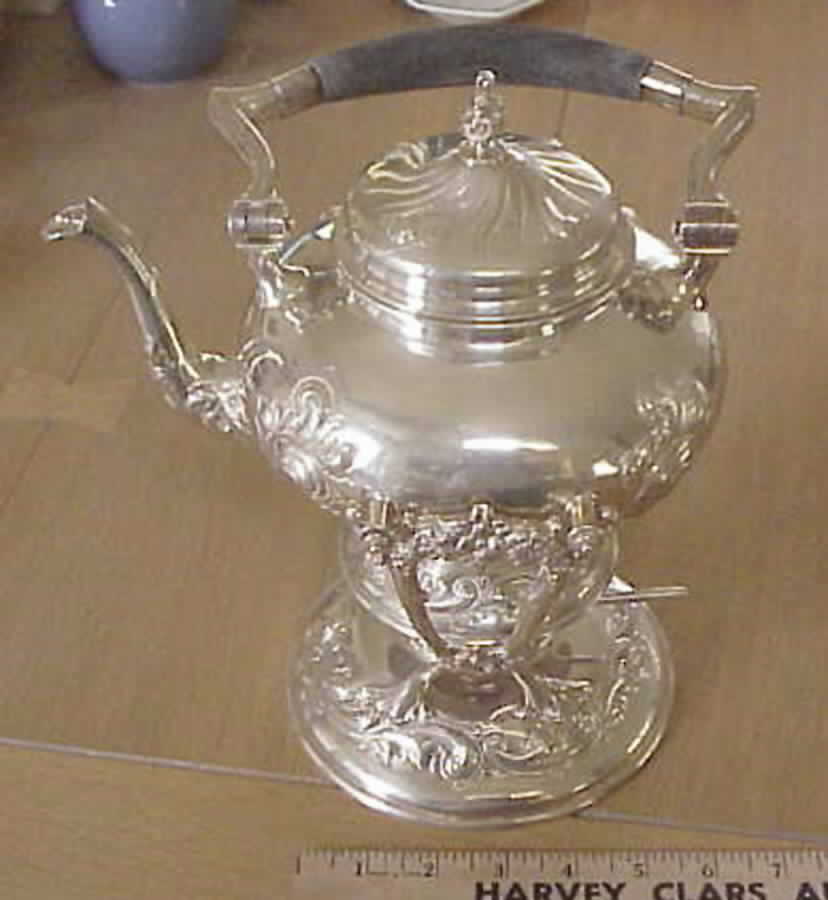 692 (Sterling, Hollowware) Kettle, Stand & Burner by Dominick & Haff-1