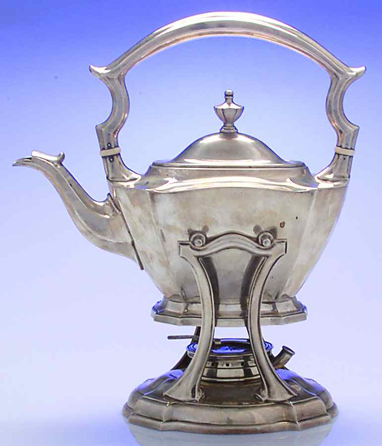King Albert-Plain (Sterling, Hollowware) Kettle, Stand & Burner by Durgin-1