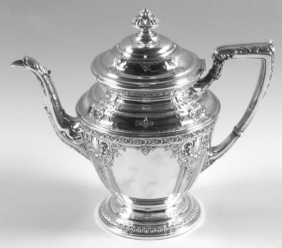 Old English Antique Chased (Sterling, Hollowware) Teapot by Dominick & Haff-1