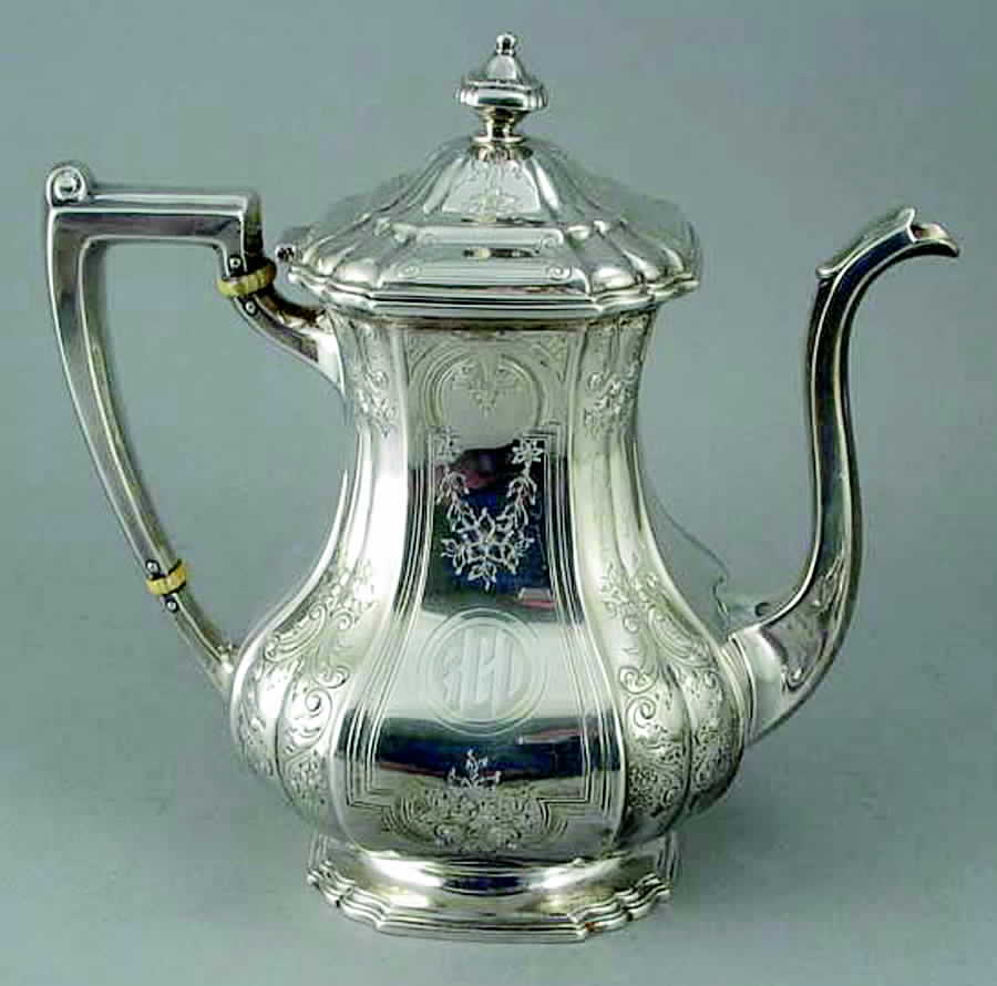 1458e (Sterling, Hollowware) Coffee Pot by Dominick & Haff-1