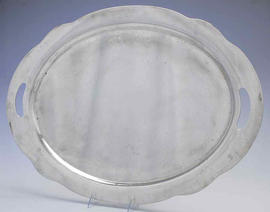 Priscilla (Sterling, Hollowware) Large Waiter Tray by Durgin-1
