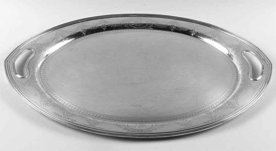 5A (Sterling, Hollowware) Large Waiter Tray by Durgin-1