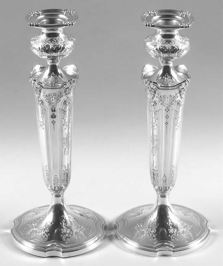 1826C (Sterling, Hollowware) Pair of Candlesticks by Durgin-1