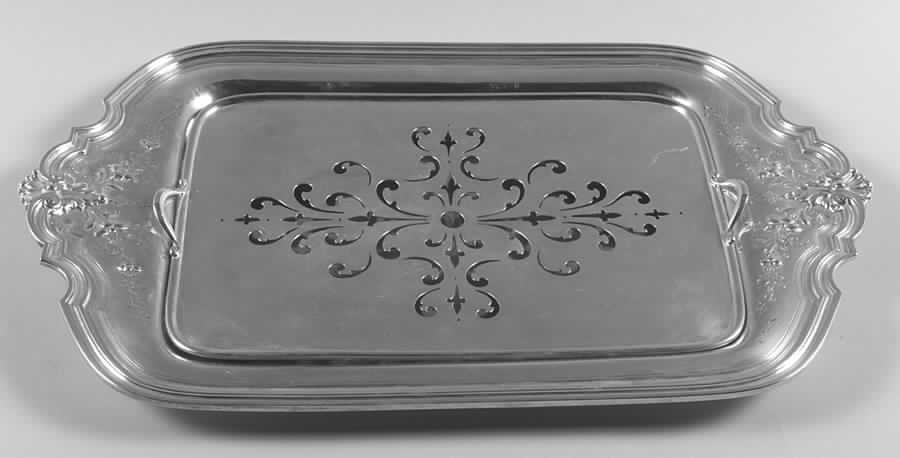 1826C (Sterling, Hollowware) (2 Pc)  Asparagus Serving Tray & Strainer by Durgin-1