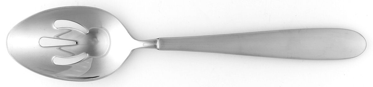 Curve Matte (Stainless) Pierced Solid Serving Spoon by Denby-1