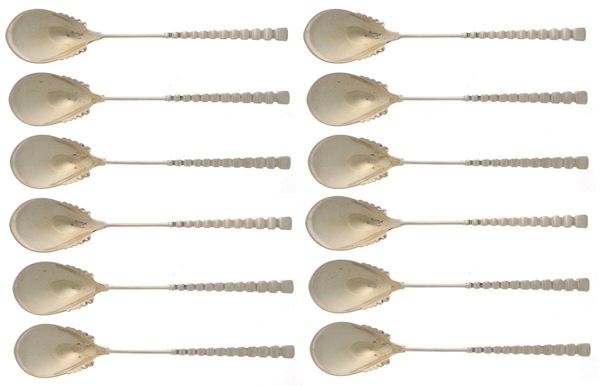 DHS9 (Sterling) Egg Spoon - Set of 12 by Dominick & Haff-1
