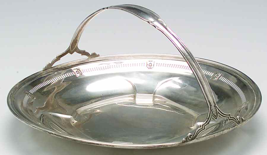 795 (Sterling, Hollowware) Sterling Sandwich Plate with Handle by Dominick & Haff-1