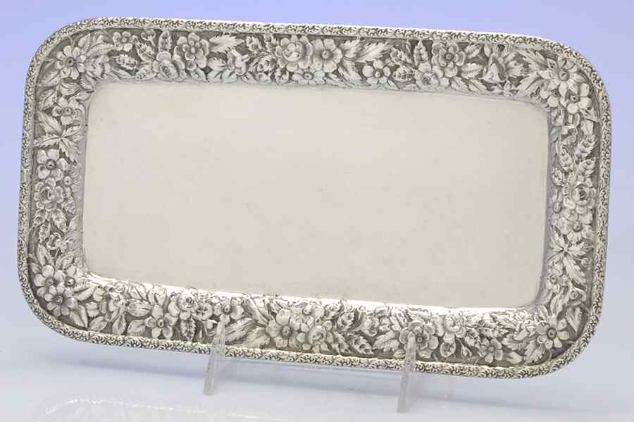 Repousse (Sterling, Hollowware) 11" Rectangular Tray by Davis & Galt-1