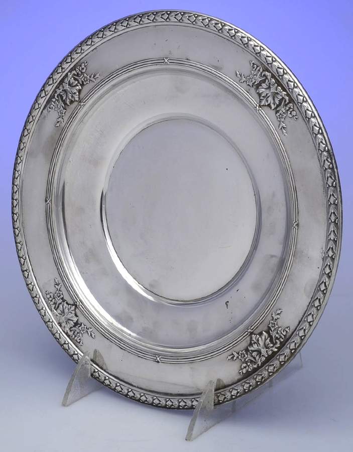 Marie Antoinette-Chased (Sterling, Hollowware) 9" Sandwich Plate by Dominick & Haff-1