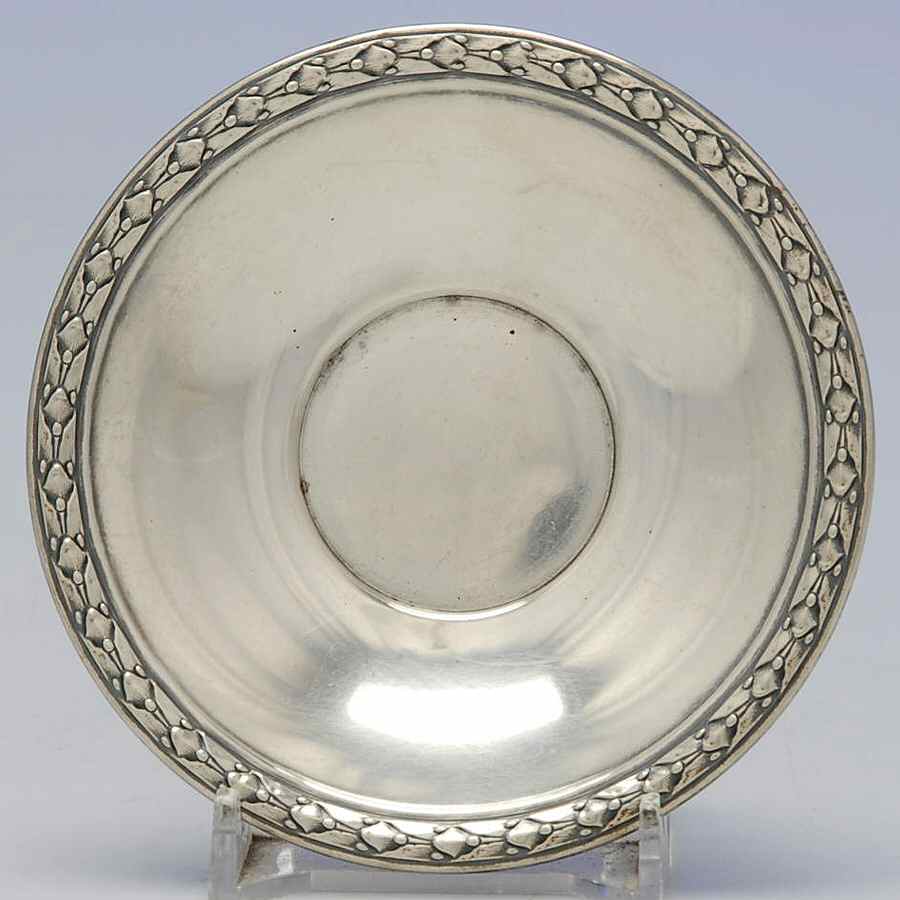 Marie Antoinette-Chased (Sterling, Hollowware) Sterling Demitasse Saucer Only by Dominick & Haff-1