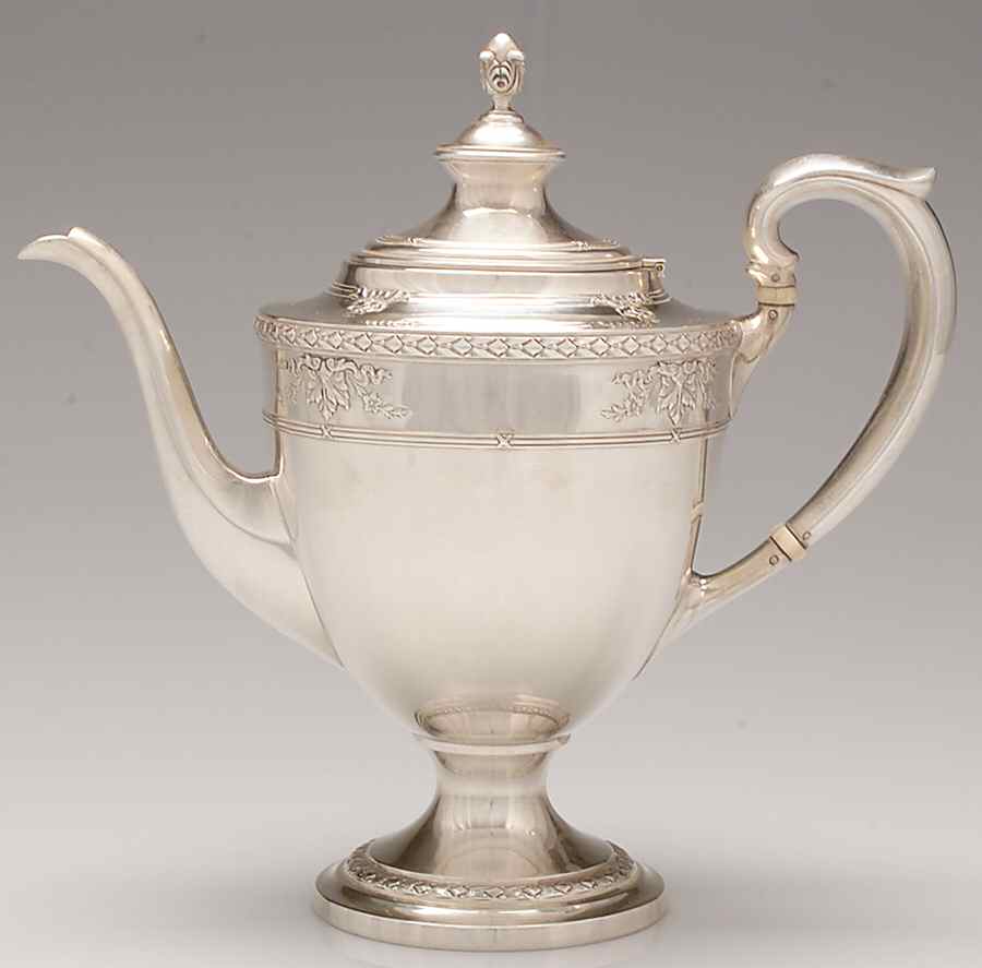 Marie Antoinette-Chased (Sterling, Hollowware) Teapot by Dominick & Haff-1