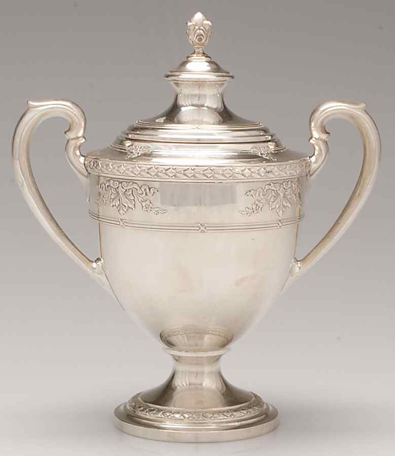 Marie Antoinette-Chased (Sterling, Hollowware) Sugar Bowl & Lid by Dominick & Haff-1
