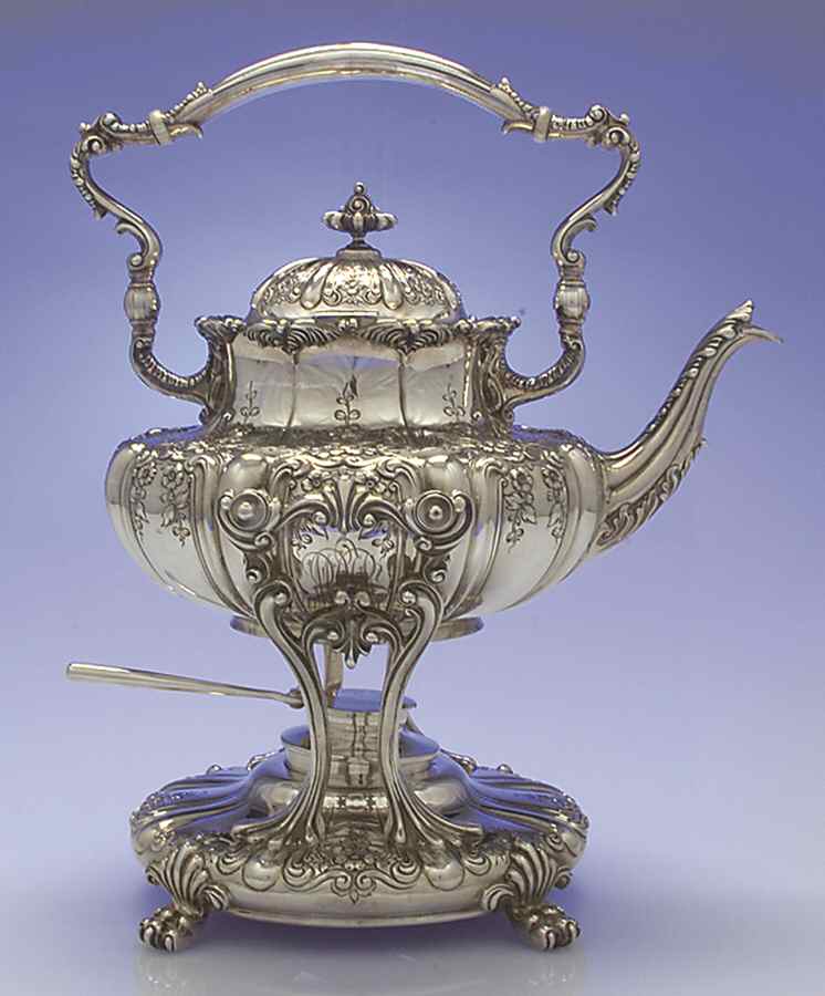 800 (Sterling, Hollowware) Kettle, Stand & Burner by Dominick & Haff-1