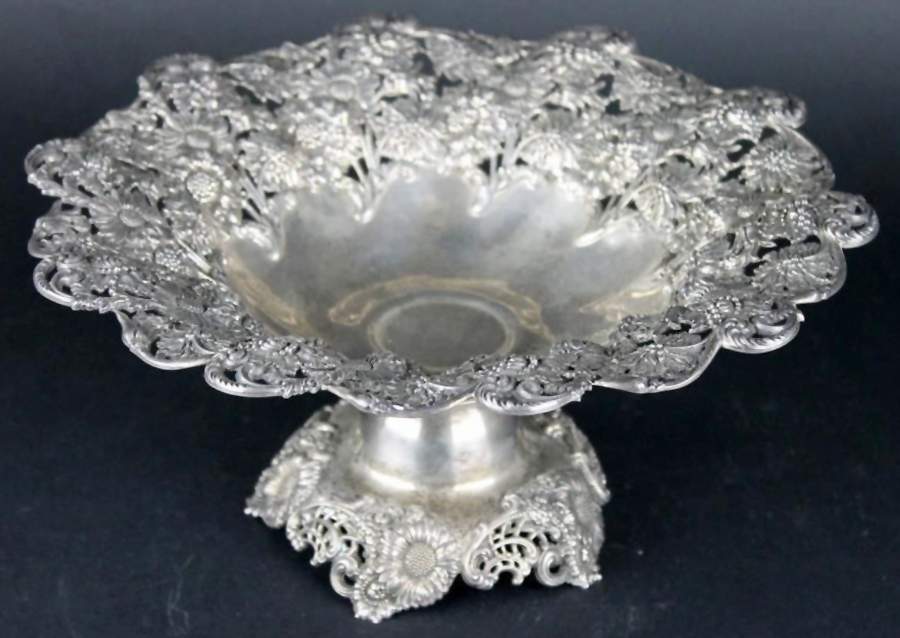 1062 (Sterling, Hollowware) 10" Round Footed Centerpiece by Dominick & Haff-1