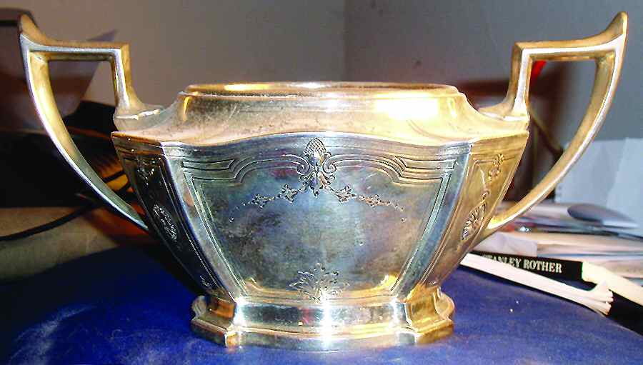 Essex-Engraved (Sterling Hollowr) Sugar Bowl No Lid by Durgin-1
