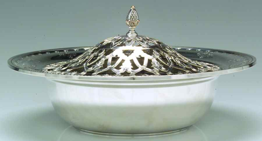 1169-100 (Sterling, Hollowware) 11" Round Footed Centerpiece with Frog by Dominick & Haff-1