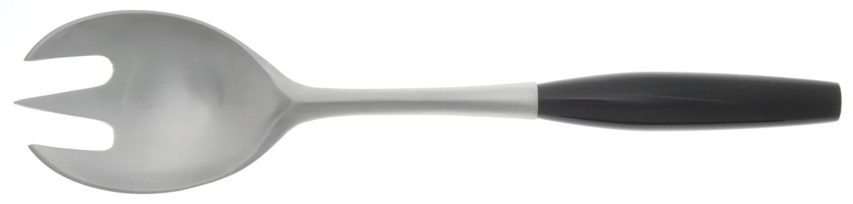 Kongo-Black (Stainless, Bright Gloss Handle) Salad Serving Fork with Stainless Prongs by Dansk-1