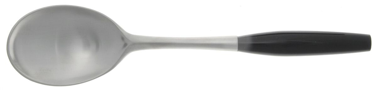 Kongo-Black (Stainless, Bright Gloss Handle) Salad Servng Spoon with Stainless Bowl by Dansk-1