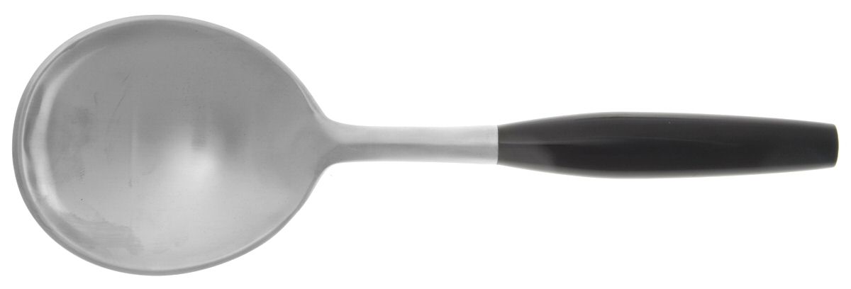 Kongo-Black (Stainless, Bright Gloss Handle) Smooth Casserole Spoon with Stainless Bowl by Dansk-1