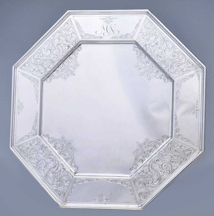 Fairfax-Engraved (Sterling, Hollowware) 10" Dinner Plate by Durgin-1