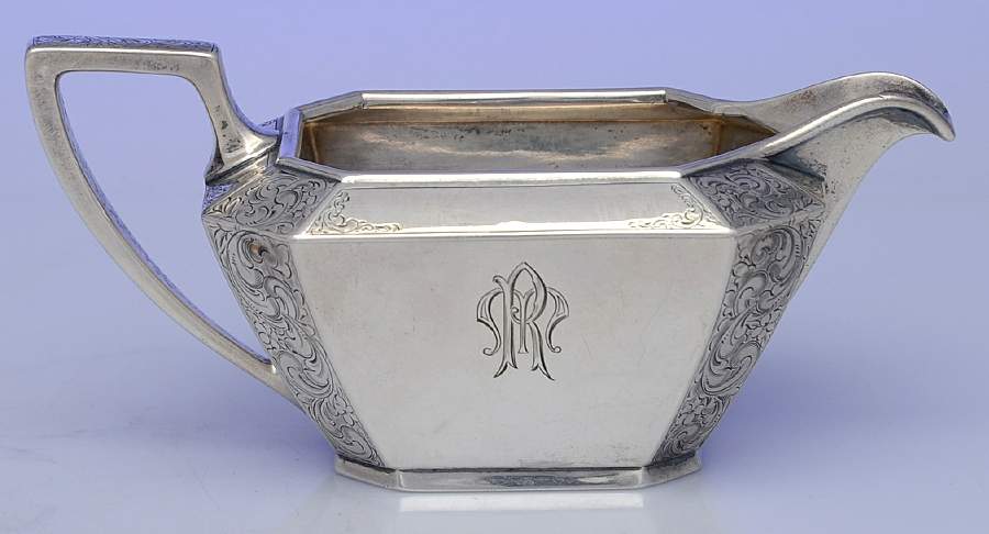 Fairfax-Engraved (Sterling, Hollowware) Mini Open Sugar Bowl by Durgin-1