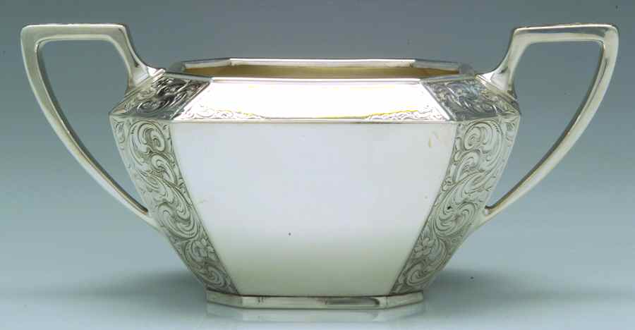 Fairfax-Engraved (Sterling, Hollowware) Mini Open Sugar Bowl by Durgin-1