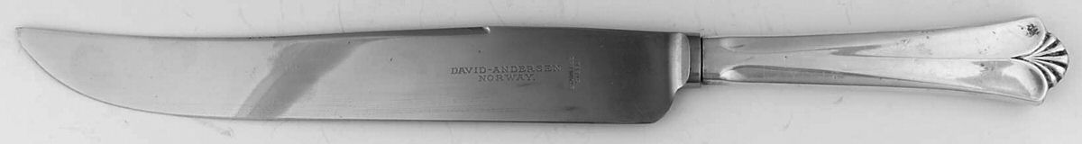 Town Hall  Aka Rdhus M-Vifte (Sterling) Large Stainless Blade Roast Carving Knife by David Andersen-1
