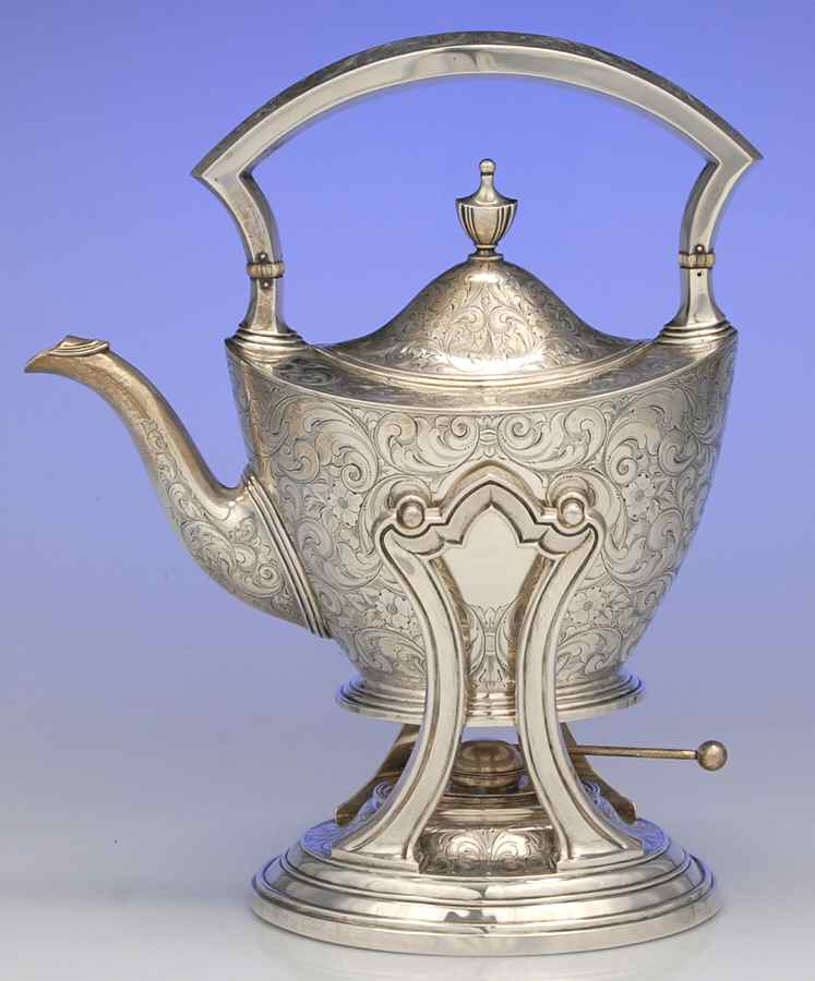 5E (Sterling, Hollowware) Kettle, Stand & Burner by Durgin-1