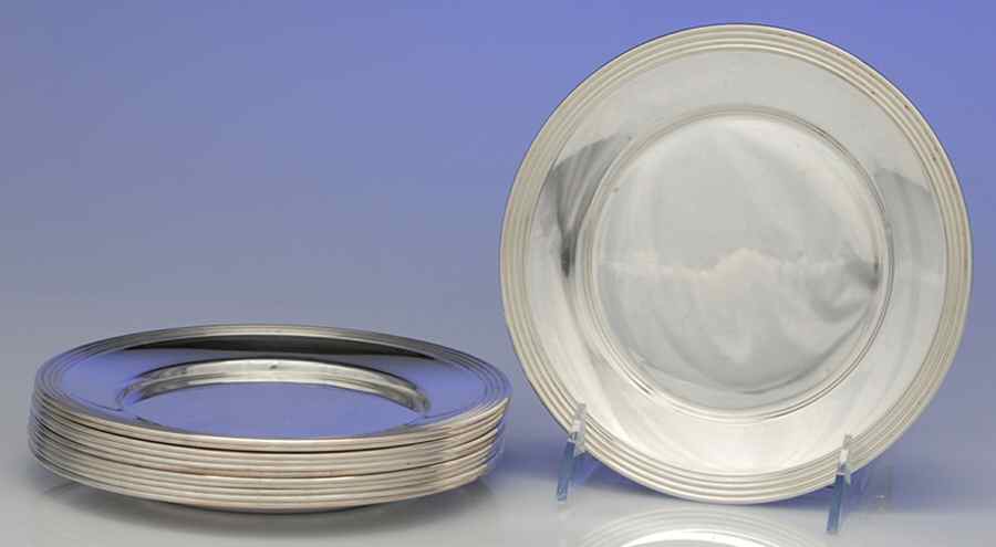 30 (Sterling, Hollowware) Bread & Butter Plate - Set of 12 by Dunkirk Silversmiths-1