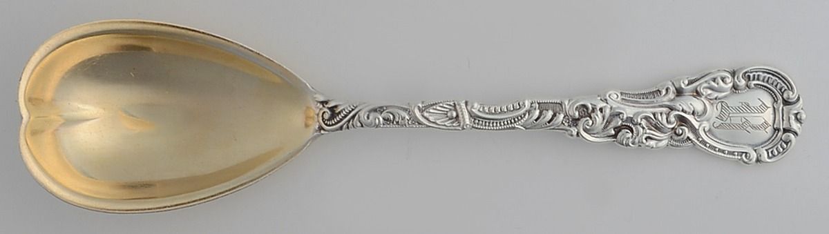 DUH21 (Sterling) Monogram Large Jelly Spoon by Duhme Co-1