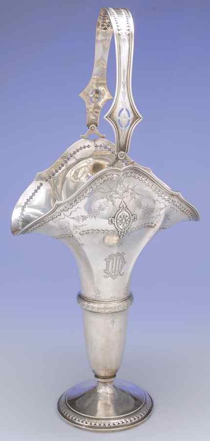 1049 (Sterling, Hollowware) 16" Handled Basket by Dominick & Haff-1
