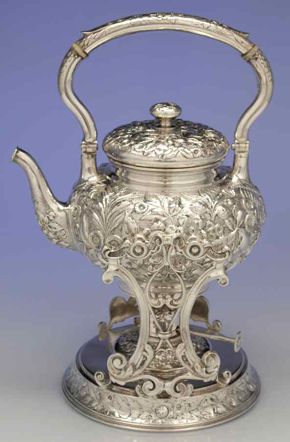 104 (Sterling, Hollowware) Kettle, Stand & Burner by Dominick & Haff-1