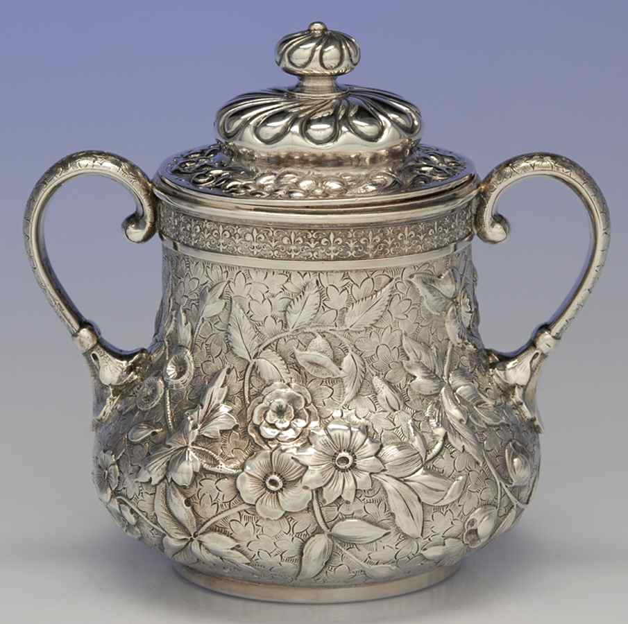 104 (Sterling, Hollowware) Sugar Bowl & Lid by Dominick & Haff-1