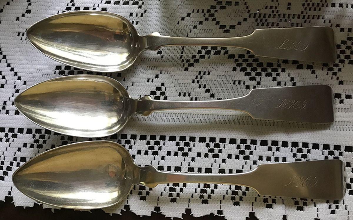 Coin Silver Flatware Teaspoon by Dennis & Fitch-1